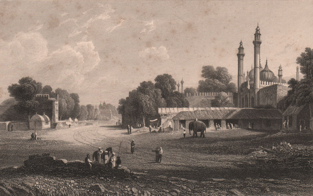 BRITISH INDIA. Delhi, the entrance to the Palace 1858 old antique print